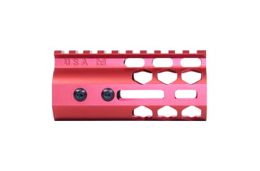 Image of Guntec USA Air Lite Series Honeycomb M-LOK Free Floating Handguard w/ Monolithic Top Rail, 4in, Anodized Red, GT-4HC-AL-MLK-RED