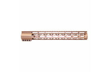 Image of Guntec USA AirLok Series M-LOK Compression Free Floating Handguard w/Monolithic Top Rail, 15in, Bronze, GT-15ALC-BRZ