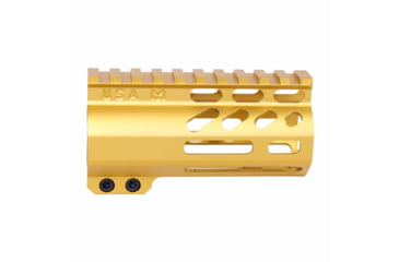 Image of Guntec USA AirLok Series M-LOK Compression Free Floating Handguard w/Monolithic Top Rail, 4in, Gold, GT-4ALC-GOLD