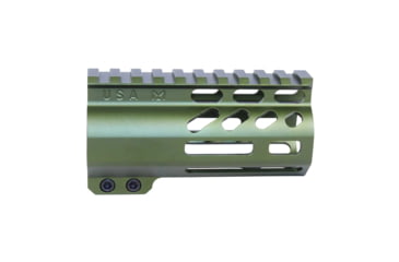 Image of Guntec USA AirLok Series M-LOK Compression Free Floating Handguard w/Monolithic Top Rail, 4in, Green, GT-4ALC-GREEN