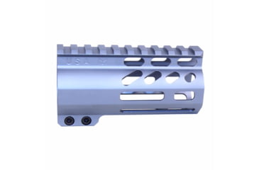 Image of Guntec USA AirLok Series M-LOK Compression Free Floating Handguard w/Monolithic Top Rail, 4in, Grey, GT-4ALC-GREY