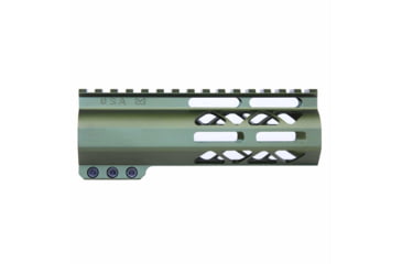 Image of Guntec USA AirLok Series M-LOK Compression Free Floating Handguard w/Monolithic Top Rail, 6in, Green, GT-6ALC-GREEN