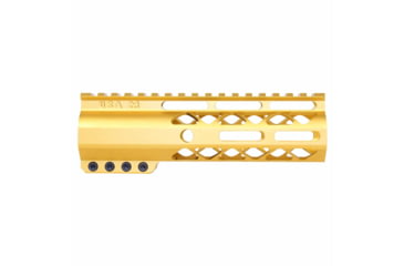 Image of Guntec USA AirLok Series M-LOK Compression Free Floating Handguard w/Monolithic Top Rail, 7in, Gold, GT-7ALC-GOLD