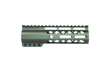 Image of Guntec USA AirLok Series M-LOK Compression Free Floating Handguard w/Monolithic Top Rail, 7in, Green, GT-7ALC-GREEN