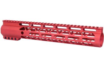 Image of Guntec USA AR-15 12in Air-Lok Series M-LOK Compression Free Floating Handguard w/ Monolithic Top Rail, Anodized Red, GT-12ALC-RED