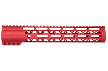 Image of Guntec USA AR-15 12in Air-Lok Series M-LOK Compression Free Floating Handguard w/ Monolithic Top Rail, Anodized Red, GT-12ALC-RED