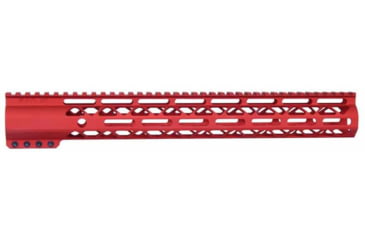 Image of Guntec USA AR-15 15in Air-Lok Series M-LOK Compression Free Floating Handguard w/ Monolithic Top Rail, Anodized Red, GT-15ALC-RED