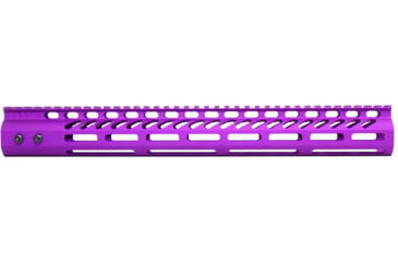 Image of Guntec USA AR-15 15in Ultra Lightweight Thin M-LOK System Free Floating Handguard w/ Monolithic Top Rail, Anodized Purple, GT-15MLK-PURPLE