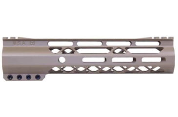 Image of Guntec USA AR-15 9in Air-Lok Series M-LOK Compression Free Floating Handguard w/ Monolithic Top Rail, Gen 2, Flat Dark Earth, GT-9ALC-G2-FDE