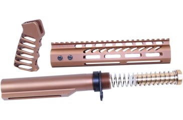 Image of Guntec USA AR-15 9in Pistol Brace Build Kit With Milspec Buffer Tube, Anodized Bronze, ULTRA-BBK9-BRZ