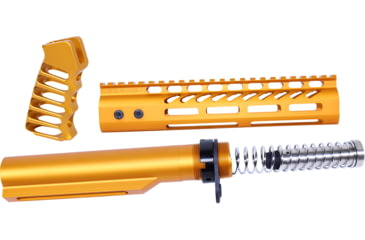 Image of Guntec USA AR-15 9in Pistol Brace Build Kit With Milspec Buffer Tube, Anodized Orange, ULTRA-BBK9-ORANGE