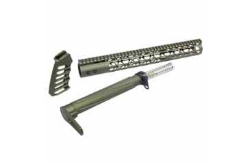 Image of Guntec USA AR-15 Airlite Series Complete Furniture Set, Anodized Green, AIRLITE-SET-GREEN