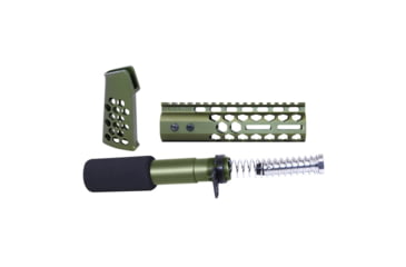 Image of Guntec USA AR-15 Honeycomb Pistol Furniture Set, 7in, Anodized Green, AR-HCP-SET-GREEN
