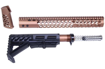 Image of Guntec USA AR-15 Honeycomb Series Complete Furniture Set, Gen 2, Anodized Bronze, HC-SET-G2-BRZ