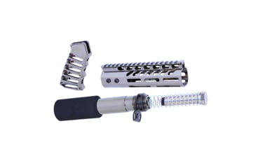 Image of Guntec USA AR-15 Pistol Furniture Set, Black Chrome, AR-PISTOL-SET-MLK-BC
