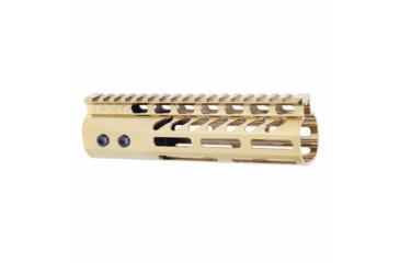 Image of Guntec USA AR-15 Ultra Lightweight Thin M-LOK Free Floating Handguard w/ Monolithic Top Rail, 7in, Gold Plated, GT-7MLK-GLD