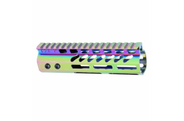 Image of Guntec USA AR-15 Ultra Lightweight Thin M-LOK Free Floating Handguard w/ Monolithic Top Rail, 7in, Rainbow PVD, GT-7MLK-RPVD