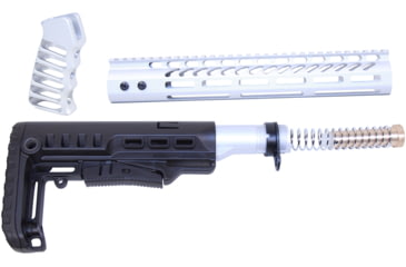 Image of Guntec USA AR-15 Ultralight Series Complete Furniture Set 12in, Anodized Clear, ULTRA-SET-12-CLEAR
