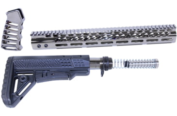 Image of Guntec USA AR-15 Ultralight Series Complete Furniture Set, Black Chrome, ULTRA-SET-BC