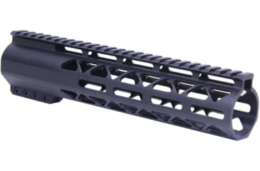 Image of Guntec USA AR-308 10in Air-Lok Series M-LOK Compression Free Floating Handguard w/ Monolithic Top Rail, Anodized Black, GT-10ALC-308