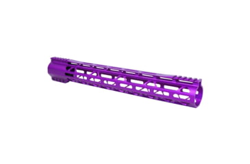 Image of Guntec USA AR-308 15in AIR-LOK Series M-LOK Compression Free Floating Handguard With Monolithic Top Rail Gen 2, Anodized Purple, GT-15ALC-G2-308-PURPLE