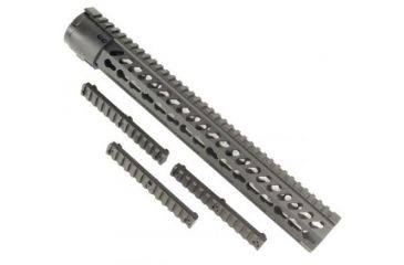 Image of GUNTEC USA Thin Profile Free Floating Keymod Handguard w/Removable Rails Monolithic Top Rail,15in,Anodized BA79-K-15
