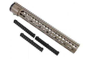 Image of GUNTEC USA Thin Profile Free Floating Keymod Handguard w/Removable Rails Monolithic Top Rail,15in,Cerakote Flat Dark Earth BA79-K-15-FDE
