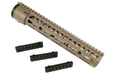 Image of GUNTEC USA Thin Profile Free Floating Keymod Handguard w/Removable Rails Monolithic Top Rail,.308 Cal,12in,Cerakote Flat Dark Earth CK308-K-12-FDE