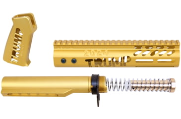 Image of Guntec USA Trump Series Limited Edition AR-15 Pistol Furniture Set w/Miltube, Anodized Gold, TRUMP-PIS-SET-MIL-GOLD