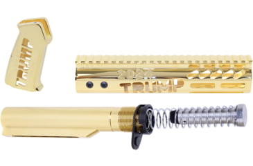Image of Guntec USA Trump Series Premium Limited Edition AR-15 Pistol Furniture Set w/Miltube, 24K Gold Plated, TRUMP-PIS-SET-MIL-LE