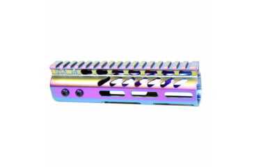 Image of Guntec USA Ultra Lightweight Thin M-LOK System Free Floating Handguard w/Monolithic Top Rail, 7in, MATTE RAINBOW PVD COATED, GT-7MLK-M-RPVD