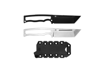 Image of Halfbreed Blades Compact Field SW Tanto Fixed Blade Knife, 8.13in Overall, 4in Stonewash VG-10 Stainless Tanto Blade, Skeletonized Handle, Plastic Sheath, CFK-03