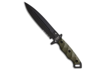 Image of Halfbreed Blades Halfbreed Blades MIK-01 Medium Infantry Knife Green G-10 6.5" Black Serr, Green, D2, adult, BHQ-185076