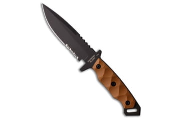 Image of Halfbreed Blades Halfbreed Blades MIK-03 Gen-2 Medium Infantry Knife DE G-10 5.3" Black Serr, Tan, Bohler K340, adult, BHQ-210583