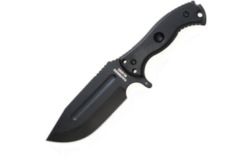 Image of Halfbreed Blades Large Bush Knife, 5.75 black Teflon coated K110 tool steel modified, Black linen micarta handle, LBK-01 BLK