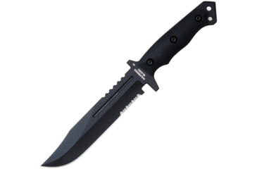 Image of Halfbreed Blades Large Infantry Knife, 6.88 black Teflon coated partially serrated K110 , Black G10 handle, LIK-01 BLK