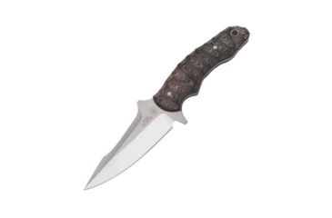 Image of Hallmark Bad Blood - Mosier - Wisper, 8Cr14 Stainless Steel, Saber Ground 4in Blade, Contoured Red And Black Layered G10 Handle, BB0123M