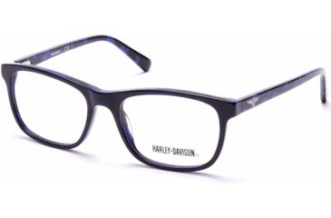 Image of Harley Davidson Eyewear HD0135T Progressive Prescription Eyeglasses - Shiny Blue Frame, Shiny Blue Lenses, 49 mm Lens Diameter HD0135T49090