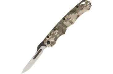 Image of Havalon Piranta Stag Linerlock Camo Folding Knife, 2.75in Satin SS Blade, Digital Camo Sculpted Polymer Handle, Thumb Stud, Pocket Clip, XTI-60ASTAGGCAM