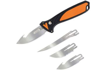 Image of Havalon Talon Hunt Interchangeable Fixed Blade Knife Set, 4 Blades, Roll Pack, Black/Orange, XTC-TH