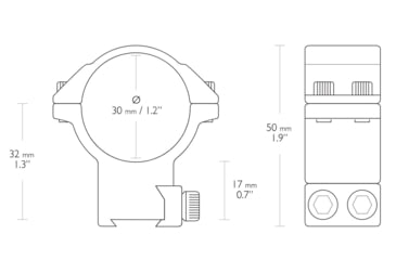 Image of Hawke Sport Optics Dovetail Match Series Rifle Scope Rings - 2-Pieces, 30mm, High, Black, 22108
