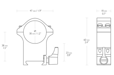 Image of Hawke Sport Optics Professional Steel 30mm Weaver Scope Rings - 2-Pieces, Extra High, Black, 23108