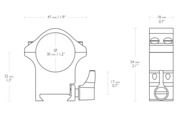 Image of Hawke Sport Optics Professional Steel 30mm Weaver Scope Rings - 2-Pieces, High, Black, 23107