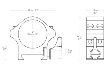 Image of Hawke Sport Optics Professional Steel 30mm Weaver Scope Rings - 2-Pieces, Low, Black, 23105