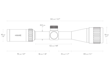 Image of Hawke Sport Optics Vantage Rifle Scope, 3-9x40mm AO, 1in Tube, SFP, Mil Dot IR Reticle, Black, 14225