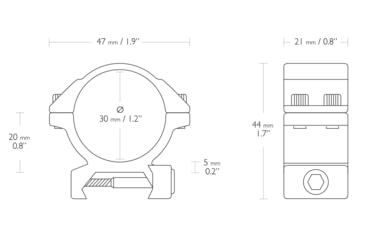 Image of Hawke Sport Optics Weaver 30mm Rifle Scope Ring Mount - 2-Pieces, Low, Black, 22115