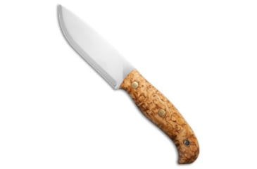 Image of Helle Helle Nordlys Fixed Blade Survival Knife Curly Birch 4.8" Satin 14C28N #671, Wood, Sandvik 14C28N, adult, BHQ-203828