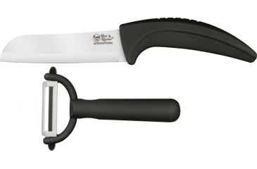 Image of Hen &amp; Rooster 2 pc Ceramic Santoku Knife Set HRI024