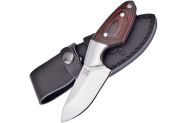 Image of Hen &amp; Rooster Fixed Blade Black Pakkawood Knife, 2.63 mirror finish stainless blade, Brown pakkawood handle, HR-013PW