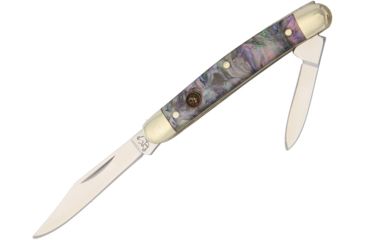 Image of Hen &amp; Rooster Pen Knife Imitation Abalone Folding Knife,Clip and Pen,Imitation Abalone Handle HR302IAB